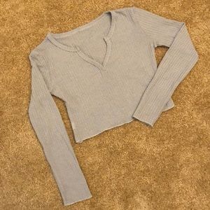 Gray Sweater Crop Top